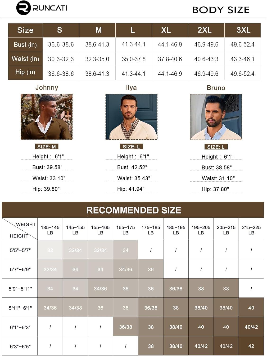 imageRuncati Mens Cardigan Sweaters V Neck Button Down Long Sleeve Casual Cardigan Slim Fit Knit Sweater with PocketsBeige