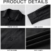 Mens Button Down Shirt Linen Cotton Shirts Casual Long Sleeve Spread Collar Lightweight Beach Plain Tops(01 Black)