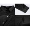 Mens Button Up Shirts Long Sleeve Linen Beach Casual Cotton Summer Lightweight Tops(1 Black)