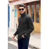 Mens Sweaters Turtleneck Cable Knitted Pullover Long Sleeve Slim Fit Chunky Casual Fall Winter Warm Cardigans(Black)