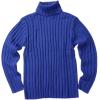 Mens Sweaters Turtleneck Cable Knitted Pullover Long Sleeve Slim Fit Chunky Casual Fall Winter Warm Cardigans(Blue)