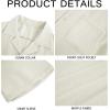 Mens Waffle Button Down Shirt Short Sleeve Loose Fit Cuban Summer Beach Plain Tops(Beige)