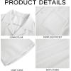 Mens Waffle Button Down Shirt Short Sleeve Loose Fit Cuban Summer Beach Plain Tops(White)