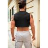 Mens Workout Cropped Tank Top Plain Vest Lightweight Basic Sleeveless Crop Tops Hot Shirts(Black)