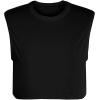 Mens Workout Cropped Tank Top Plain Vest Lightweight Basic Sleeveless Crop Tops Hot Shirts(Black)