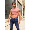 Mens Workout Cropped Tank Top Plain Vest Lightweight Basic Sleeveless Crop Tops Hot Shirts(Pink)