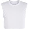 Mens Workout Cropped Tank Top Plain Vest Lightweight Basic Sleeveless Crop Tops Hot Shirts(White)