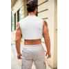 Mens Workout Cropped Tank Top Plain Vest Lightweight Basic Sleeveless Crop Tops Hot Shirts(White)