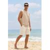 Mens Workout Cut Off Shirts Perfect Muscle Shirt Bodybuilding Tak Tops Sleeveless Gym T Shirts(Khaki)