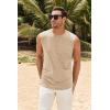 Mens Workout Cut Off Shirts Perfect Muscle Shirt Bodybuilding Tak Tops Sleeveless Gym T Shirts(Khaki)