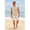 Mens Workout Cut Off Shirts Perfect Muscle Shirt Bodybuilding Tak Tops Sleeveless Gym T Shirts(Khaki)