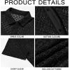 Runcati Mens Button Down Knit Shirt Short Sleeve Crochet Shirts Casual Hollow Out Summer Beach Vacation Tops(Black)