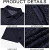 Runcati Mens Button Down Knit Shirt Short Sleeve Crochet Shirts Casual Hollow Out Summer Beach Vacation Tops(Navy)