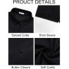 Runcati Mens Button Down Linen Shirts Short Sleeve Casual Collared Summer Beach Untucked Tops(Black)