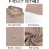 Runcati Mens Button Down Linen Shirts Short Sleeve Casual Collared Summer Beach Untucked Tops(Khaki)