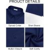 Runcati Mens Button Down Linen Shirts Short Sleeve Casual Collared Summer Beach Untucked Tops(Navy)
