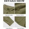 Runcati Mens Button Down Shirt Cotton Linen Casual Long Sleeve Shirts Collared Hippie Beach Tops(Army Green)