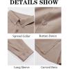 Runcati Mens Button Down Shirt Cotton Linen Casual Long Sleeve Shirts Collared Hippie Beach Tops(Khaki)