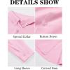 Runcati Mens Button Down Shirt Cotton Linen Casual Long Sleeve Shirts Collared Hippie Beach Tops(Pink)