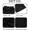 Runcati Mens Button Down Shirt Knit Crochet Hollow Out Short Sleeve Sweater Casual Summer Tops(Black)