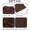 Runcati Mens Button Down Shirt Knit Crochet Hollow Out Short Sleeve Sweater Casual Summer Tops(Coffee)