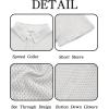 Runcati Mens Button Down Shirt Knit Crochet Hollow Out Short Sleeve Sweater Casual Summer Tops(White)