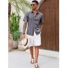 Runcati Mens Button Down Shirt Short Sleeve Casual Summer Beach Wedding Tops(Dark Gray)