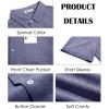 Runcati Mens Button Down Shirt Short Sleeve Casual Summer Beach Wedding Tops(Jeans Blue)