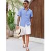 Runcati Mens Button Down Shirt Short Sleeve Casual Summer Beach Wedding Tops(Light Blue)