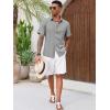 Runcati Mens Button Down Shirt Short Sleeve Casual Summer Beach Wedding Tops(Light Gray)