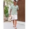 Runcati Mens Button Down Shirt Short Sleeve Casual Summer Beach Wedding Tops(Olive Green)