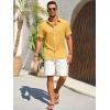 Runcati Mens Button Down Shirts Casual Short Sleeve Beach Shirt Summer Cotton Linen Lightweight Hippie Tops