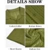 Runcati Mens Button Down Shirts Short Sleeve Hollow Out Knit Shirt Cuban Collar Casual Crochet Beach Summer Tops(Army Green)