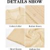 Runcati Mens Button Down Shirts Short Sleeve Hollow Out Knit Shirt Cuban Collar Casual Crochet Beach Summer Tops(Beige)