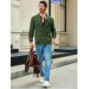 Runcati Mens Cable Knit Cardigan Sweater Shawl Collar Casual Button Down Long Sleeve Sweaters(Army Green)