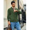 Runcati Mens Cable Knit Cardigan Sweater Shawl Collar Casual Button Down Long Sleeve Sweaters(Army Green)