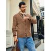 Runcati Mens Cable Knit Cardigan Sweater Shawl Collar Casual Button Down Long Sleeve Sweaters(Brown)