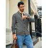 Runcati Mens Cable Knit Cardigan Sweater Shawl Collar Casual Button Down Long Sleeve Sweaters(Grey)