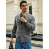 Runcati Mens Cable Knit Cardigan Sweater Shawl Collar Casual Button Down Long Sleeve Sweaters(Grey)