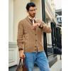 Runcati Mens Cable Knit Cardigan Sweater Shawl Collar Casual Button Down Long Sleeve Sweaters(Khaki)