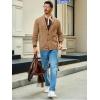 Runcati Mens Cable Knit Cardigan Sweater Shawl Collar Casual Button Down Long Sleeve Sweaters(Khaki)