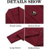 Runcati Mens Cable Knit Cardigan Sweater Shawl Collar Casual Button Down Long Sleeve Sweaters(Red)