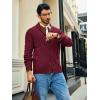 Runcati Mens Cable Knit Cardigan Sweater Shawl Collar Casual Button Down Long Sleeve Sweaters(Red)