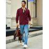 Runcati Mens Cable Knit Cardigan Sweater Shawl Collar Casual Button Down Long Sleeve Sweaters(Red)