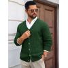 Runcati Mens Cable Knit Cardigan Sweater V Neck Casual Button Down Sweaters Long Sleeve Fall Outwear with Pockets(Army Green)