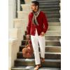 Runcati Mens Cable Knit Cardigan Sweater V Neck Casual Button Down Sweaters Long Sleeve Fall Outwear with Pockets(Burgundy)