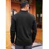 Runcati Mens Cable Knit Pullover Sweater Casual Stand Collar Chunky Buttons Fall Winter Sweaters(Black)