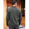 Runcati Mens Cable Knit Pullover Sweater Casual Stand Collar Chunky Buttons Fall Winter Sweaters(Dark Grey)