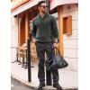 Runcati Mens Cable Knit Pullover Sweater Casual Stand Collar Chunky Buttons Fall Winter Sweaters(Dark Grey)