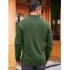 Runcati Mens Cable Knit Pullover Sweater Casual Stand Collar Chunky Buttons Fall Winter Sweaters(Green)